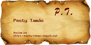 Pesty Tamás névjegykártya